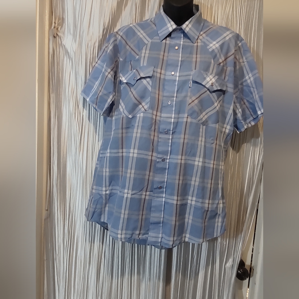 Levis vintage mens pearl snap shirt size large